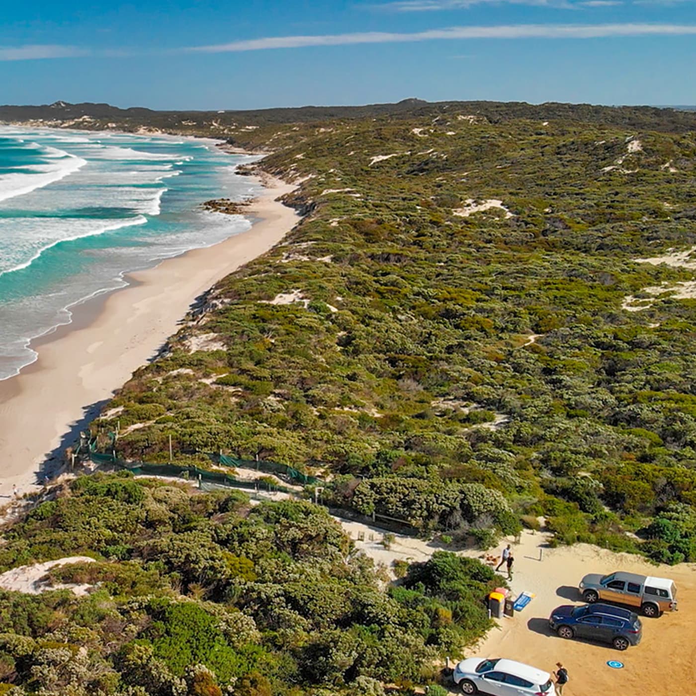Cars parked close to the beach in Australia in summer. Cars parked close to the beach in Australia in summer.